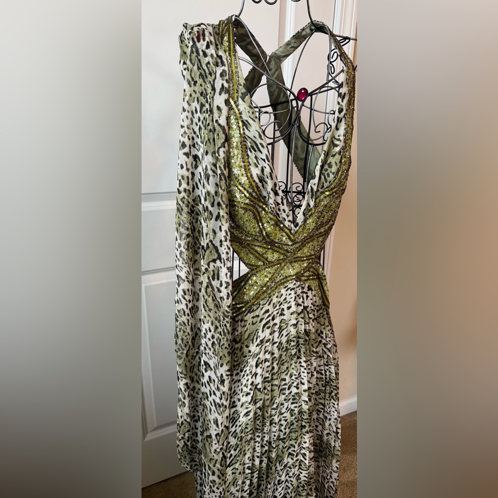 Elegant Leopard Print sequined Evening Gown by Bellezza - Picture 6 of 8